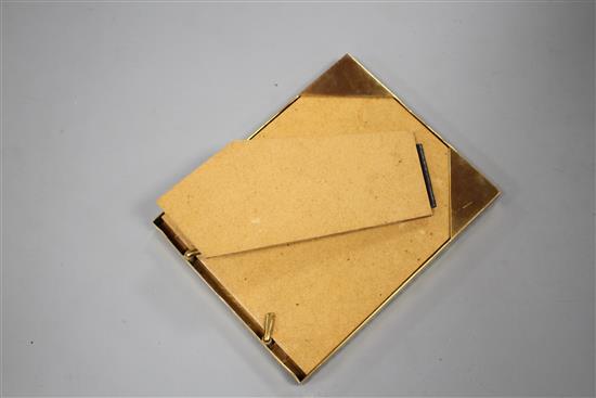 An Hermes of Paris gilt brass photograph frame, height 15.5cm aperture 12 x 9cm
